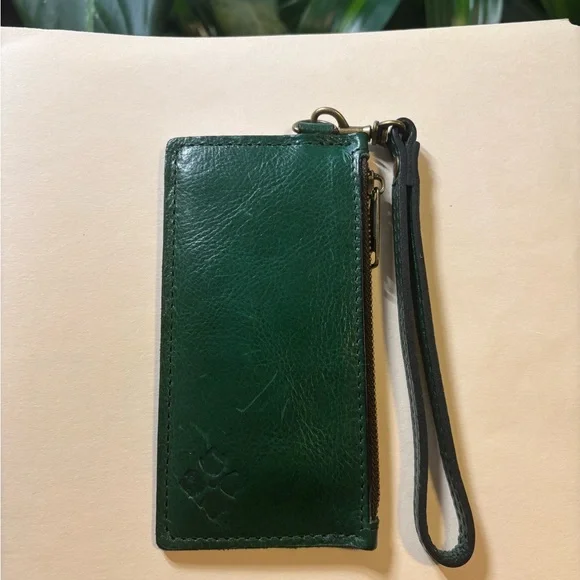 Patricia Nash Forest Green Leather Wristlet - Picture 3 of 6
